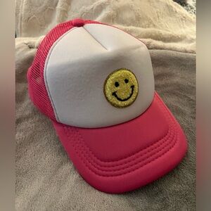 Pink Smiley Trucker Hat
